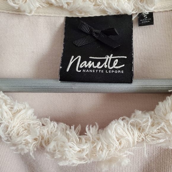 Studded Sleeve Fringe Crew Neck Sweatshirt - Picture 4 of 6